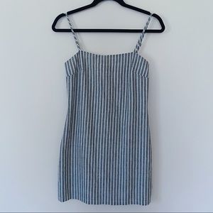 Princess Polly Blue and White Pinstriped Mini Dress Size 2